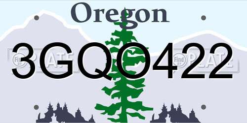 3GQO422 Oregon License Plate