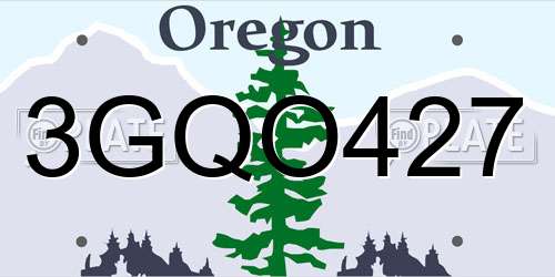 3GQO427 Oregon License Plate
