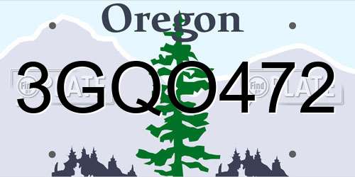 3GQO472 Oregon License Plate