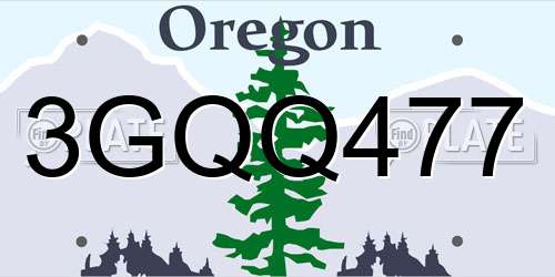 3GQQ477 Oregon License Plate