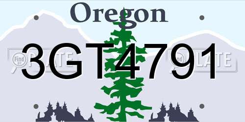 3GT4791 Oregon License Plate