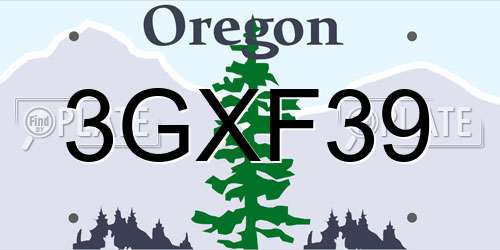 3GXF39 Oregon License Plate