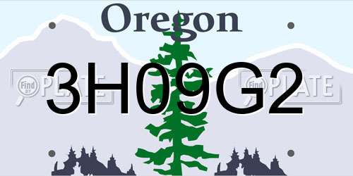 3H09G2 Oregon License Plate