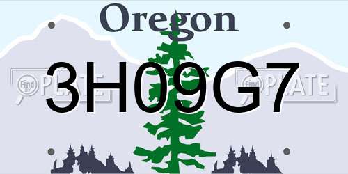 3H09G7 Oregon License Plate