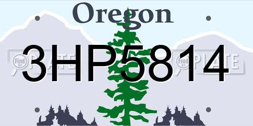3HP5814 Oregon License Plate