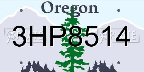 3HP8514 Oregon License Plate