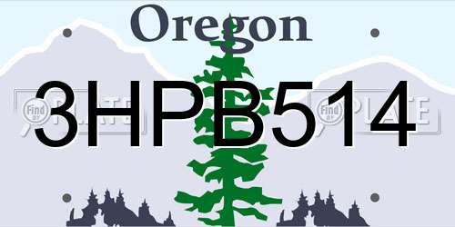 3HPB514 Oregon License Plate