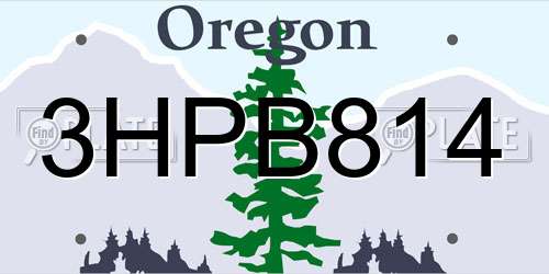 3HPB814 Oregon License Plate