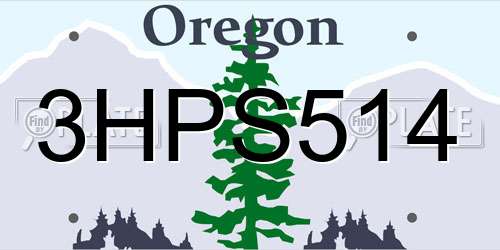 3HPS514 Oregon License Plate