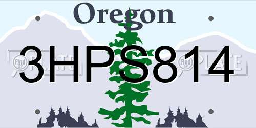 3HPS814 Oregon License Plate