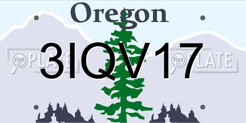 3IQV17 Oregon License Plate