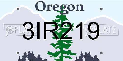 3IR219 Oregon License Plate