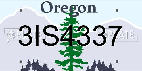 3IS4337 Oregon License Plate