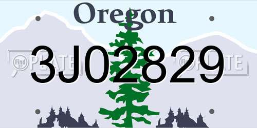 3J02829 Oregon License Plate