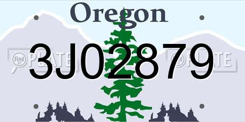 3J02879 Oregon License Plate