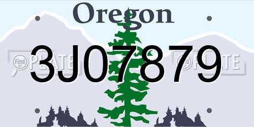 3J07879 Oregon License Plate
