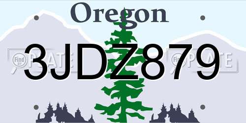 3JDZ879 Oregon License Plate