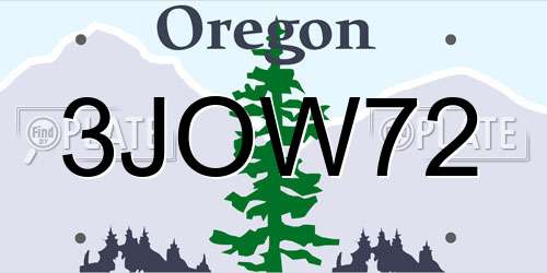 3JOW72 Oregon License Plate