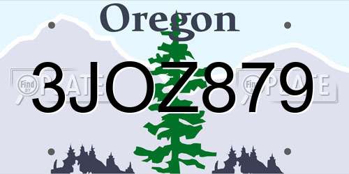 3JOZ879 Oregon License Plate