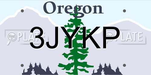 3JYKP Oregon License Plate