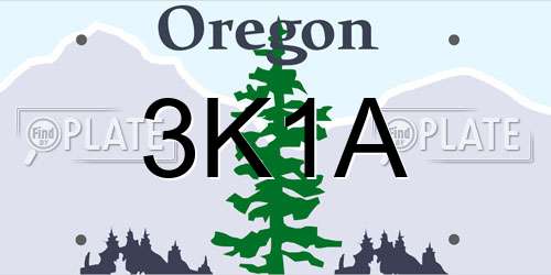3K1A Oregon License Plate