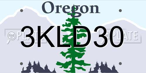 3KLD30 Oregon License Plate
