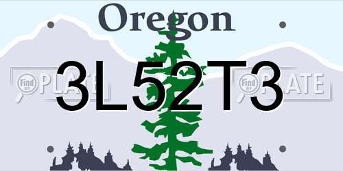 3L52T3 Oregon License Plate