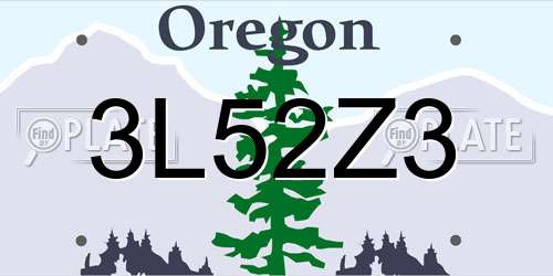 3L52Z3 Oregon License Plate