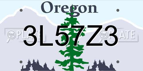 3L57Z3 Oregon License Plate
