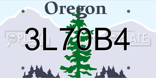 3L70B4 Oregon License Plate
