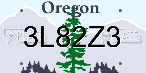 3L82Z3 Oregon License Plate