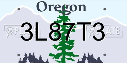 3L87T3 Oregon License Plate