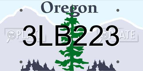 3LB223 Oregon License Plate