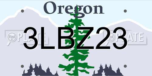 3LBZ23 Oregon License Plate