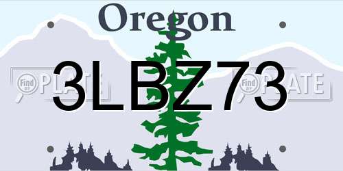 3LBZ73 Oregon License Plate