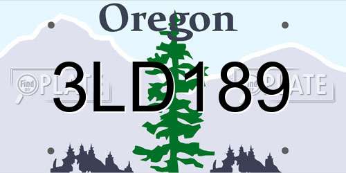 3LD189 Oregon License Plate