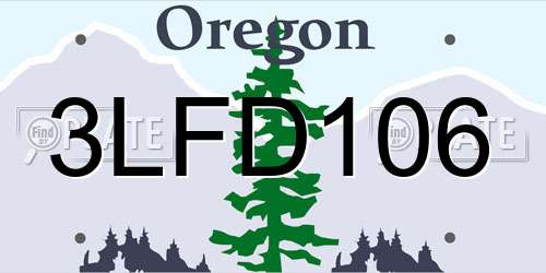 3LFD106 Oregon License Plate