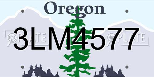 3LM4577 Oregon License Plate