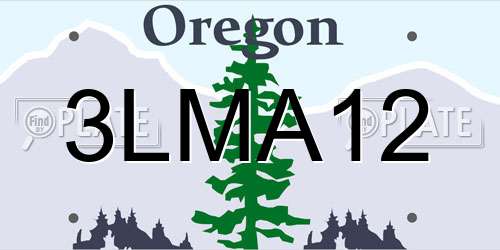 3LMA12 Oregon License Plate
