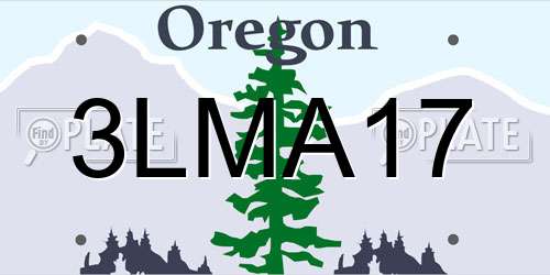 3LMA17 Oregon License Plate