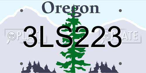 3LS223 Oregon License Plate