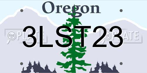 3LST23 Oregon License Plate