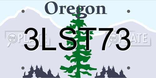 3LST73 Oregon License Plate