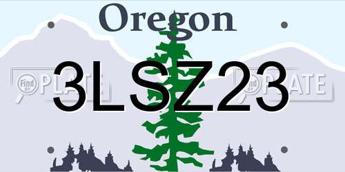 3LSZ23 Oregon License Plate