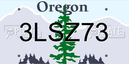 3LSZ73 Oregon License Plate