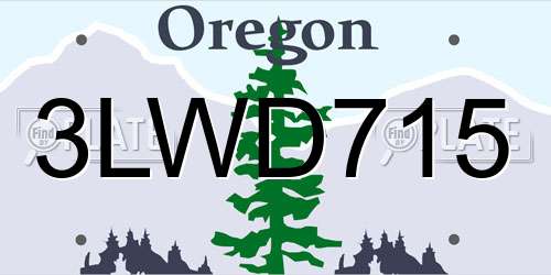 3LWD715 Oregon License Plate