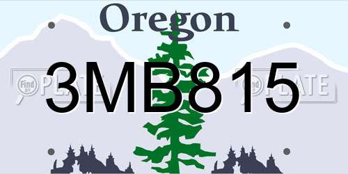 3MB815 Oregon License Plate