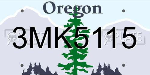 3MK5115 Oregon License Plate