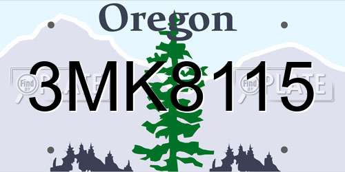 3MK8115 Oregon License Plate