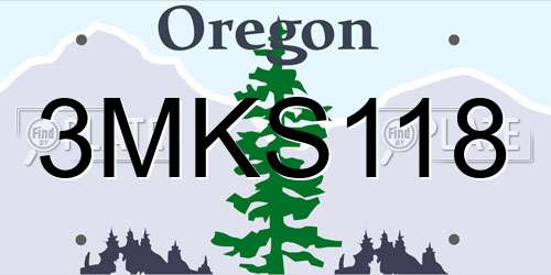 3MKS118 Oregon License Plate